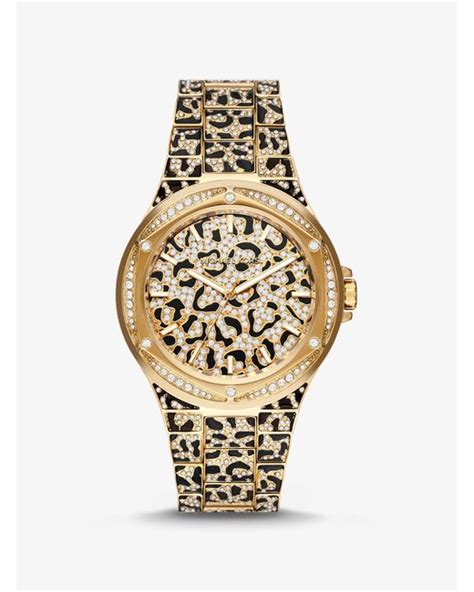 michael kors black animal print watch|Michael Kors Women's Lennox Three.